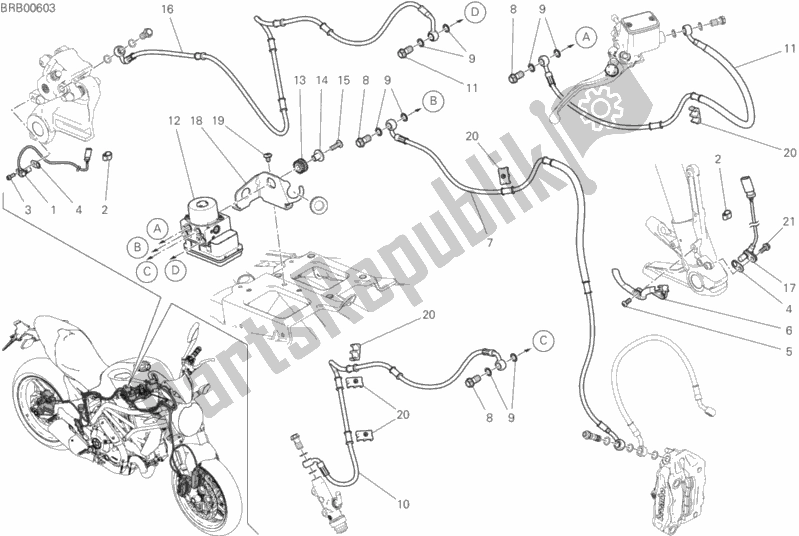 All parts for the Antilock Braking System (abs) of the Ducati Monster 797 Plus 2019